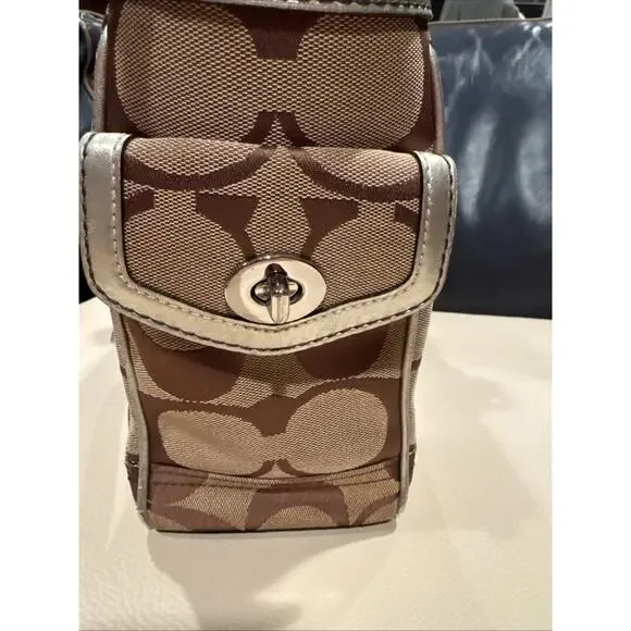 Vintage Coach Gallery East West Tote Bag In The Signature Canvas Leather Trim - Picture 6 of 16